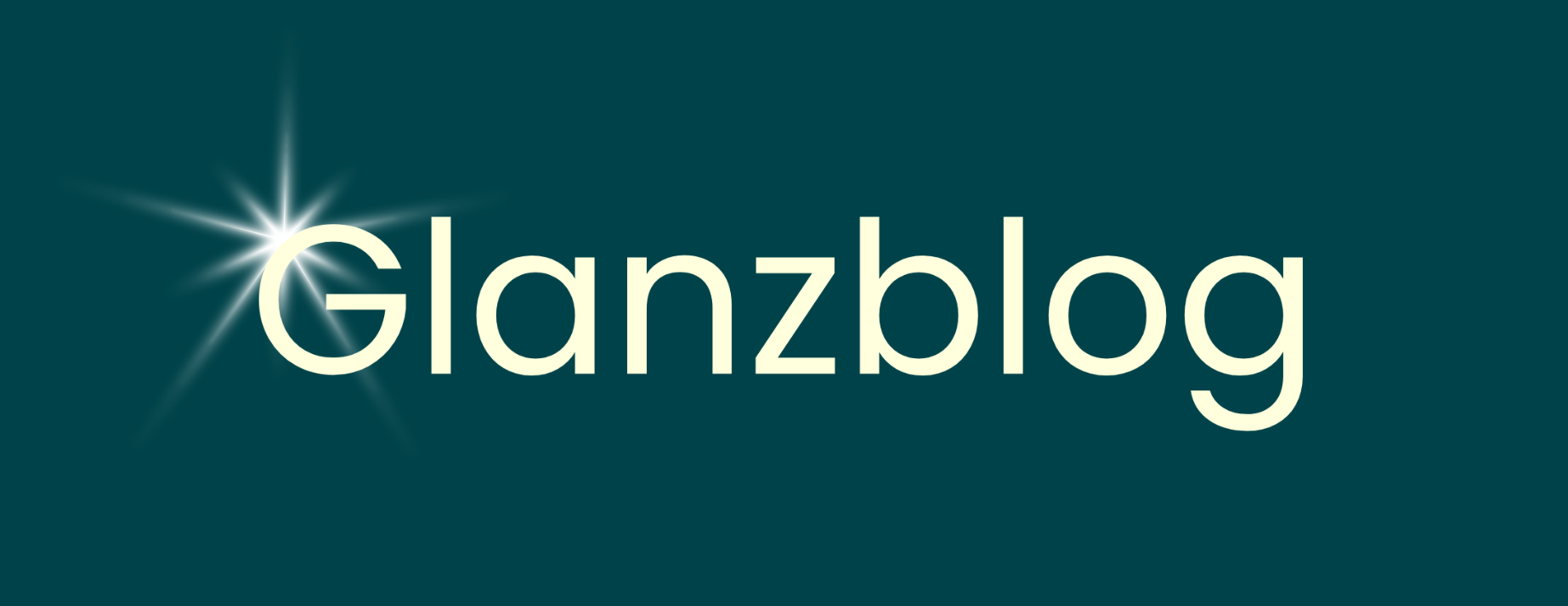 Logo Glanzblog Logo des Glanzblogs mit geschwungener Schrift und einem funkelnden Stern.